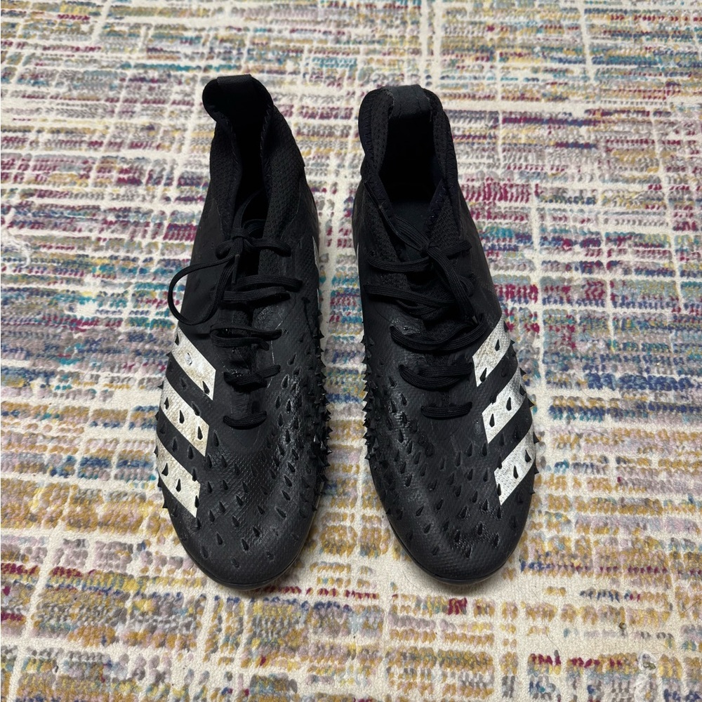 Adidas Black Soccer Cleats with White Stripes